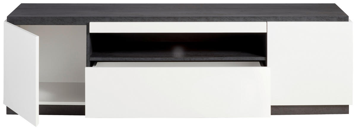 TV-ELEMENT bela, temno siva  - temno siva/bela, Design, leseni material (170/41,5/47cm) - Carryhome