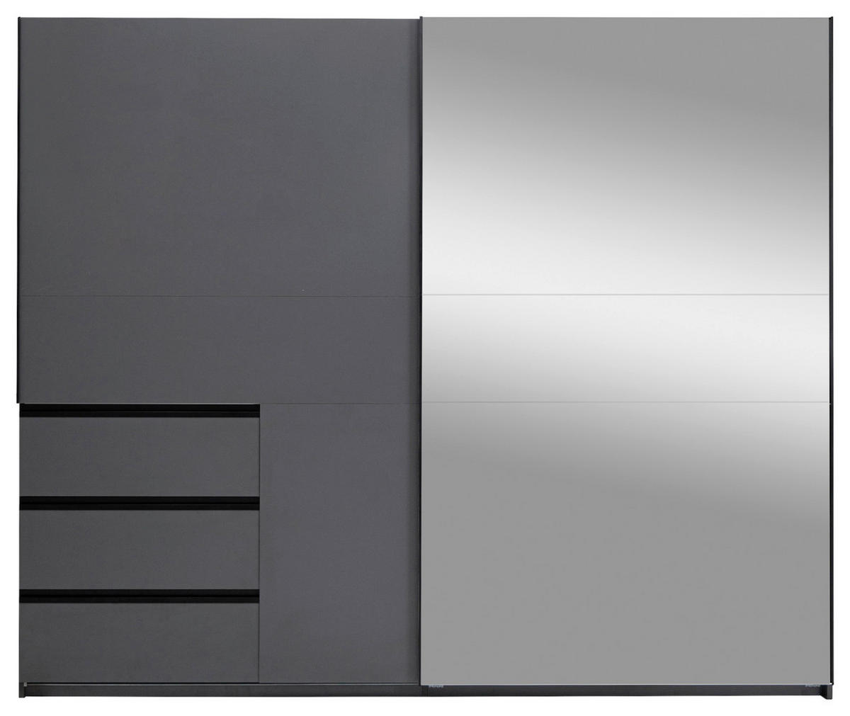 SCHIEBETÜRENSCHRANK 250/205/61,5 cm 2-türig Graphitfarben  - Graphitfarben/Schwarz, MODERN, Holzwerkstoff/Metall (250/205/61,5cm) - MID.YOU