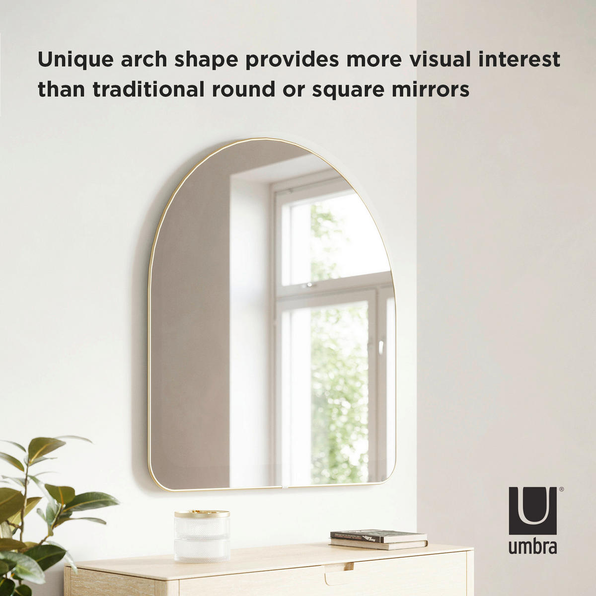 VÄGGSPEGEL 87/92/3 cm    - guldfärgad, Basics, metall/glas (87/92/3cm) - Umbra