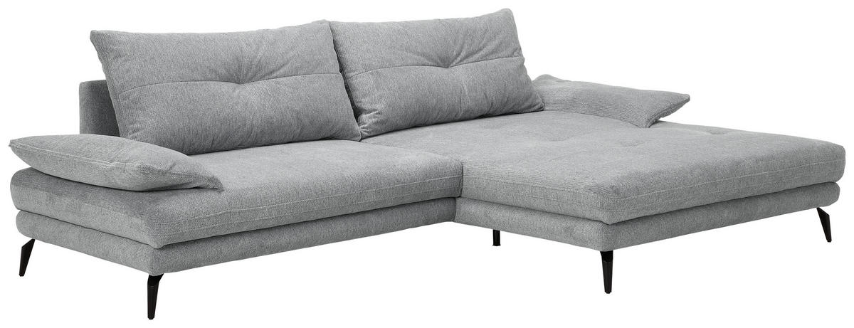 HÖRNSOFFA i flatväv grå  - svart/grå, Klassisk, metall/textil (294/176cm) - MID.YOU