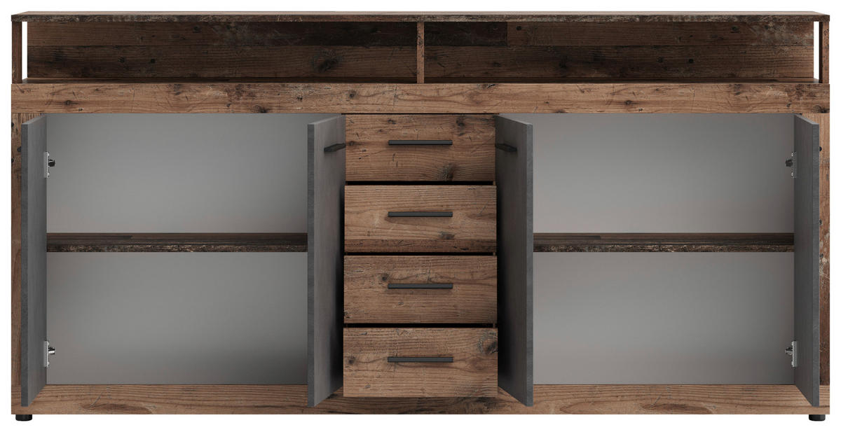 SIDEBOARD  in 190/96/32 cm  - Alteiche/Anthrazit, Design, Holzwerkstoff/Kunststoff (190/96/32cm) - MID.YOU
