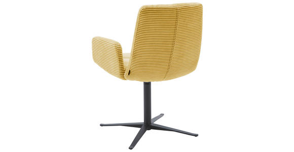 ARMLEHNSTUHL in Cord - Gelb/Schwarz, Design, Textil/Metall (61/88/66cm) - Dieter Knoll