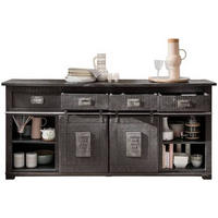 SIDEBOARD 200/90/45 cm Grau  - Schwarz/Grau, Konventionell, Holz/Metall (200/90/45cm) - Livetastic