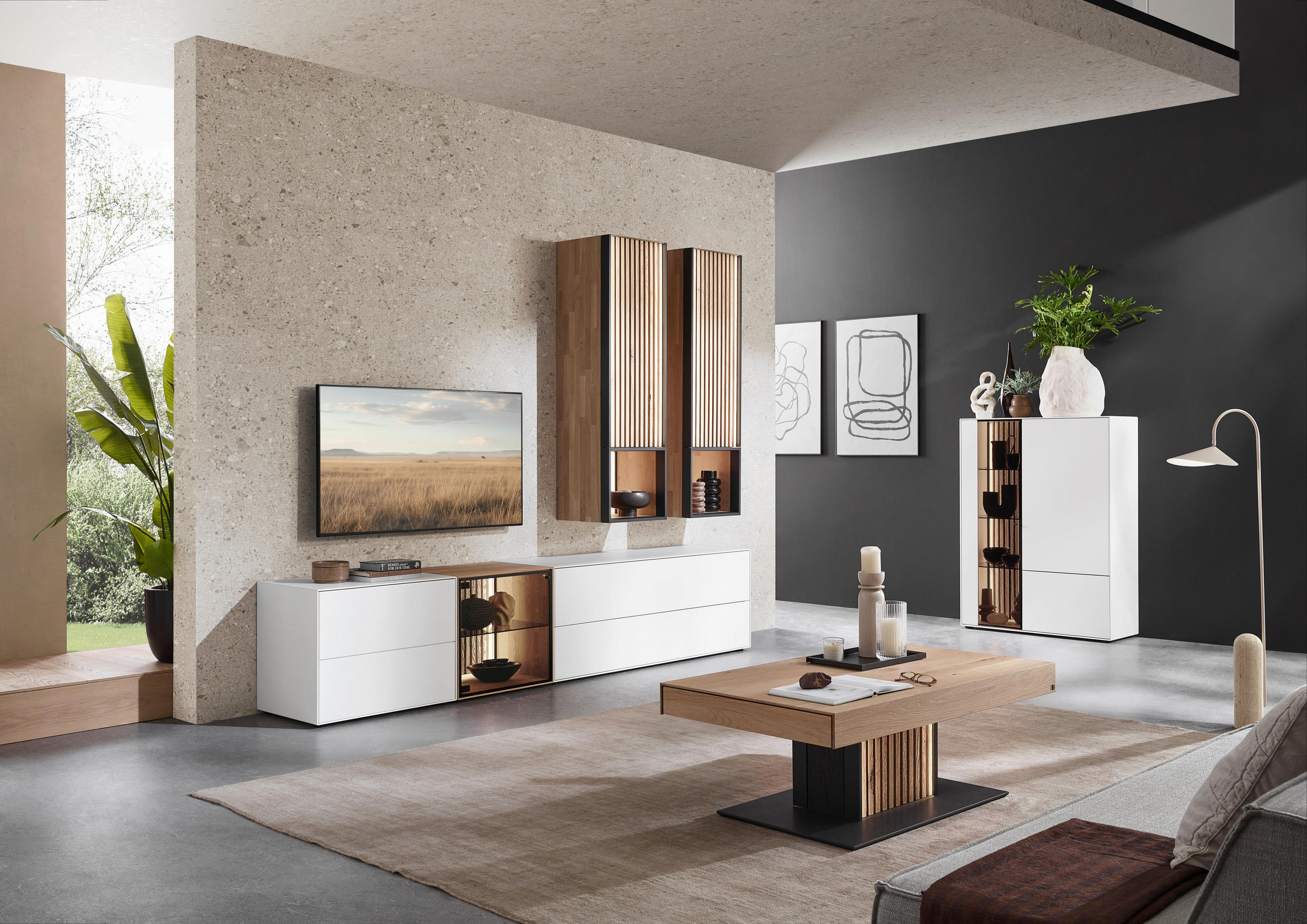 COUCHTISCH in Holz 120/70/45 cm  - Eichefarben/Anthrazit, Design, Holz (120/70/45cm) - Johann Jakob