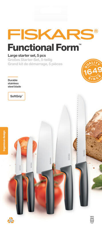 KÉSKÉSZLET  - fekete/narancs, Basics, műanyag (0.704kg) - Fiskars