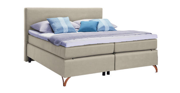 BOXSPRINGBETT 160/200 cm in Beige - Beige/Kupferfarben, KONVENTIONELL, Textil/Metall (160/200cm) - Esposa