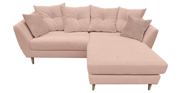 ECKSOFA Rosa Feincord - Buchefarben/Rosa, KONVENTIONELL, Holz/Textil (211/154cm) - Carryhome