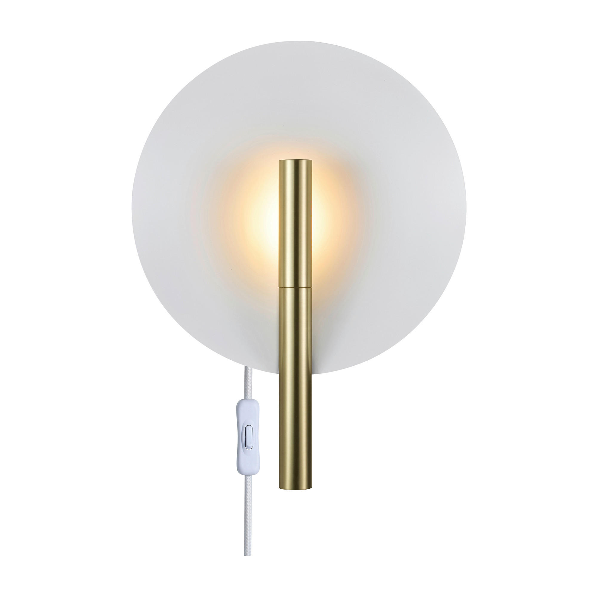 WANDLEUCHTE Furiko 31,6/42,3 cm   - Messingfarben/Weiß, Design, Metall (31,6/42,3cm)
