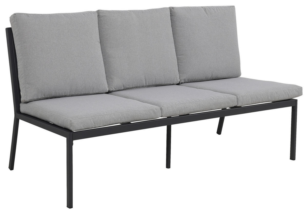 GARTENSET Webstoff Eisen  - Grau, Design, Textil/Metall (165/77/84cm) - Ambia Garden