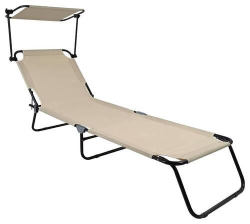 DREIBEINLIEGE 55/24/185 cm  - Creme, Basics, Textil/Metall (55/24/185cm) - Ambia Garden