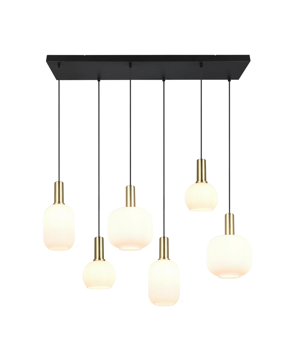 PENDELLEUCHTE 92/35/150 cm   - Messingfarben/Weiß, Design, Glas/Metall (92/35/150cm) - Trio Leuchten