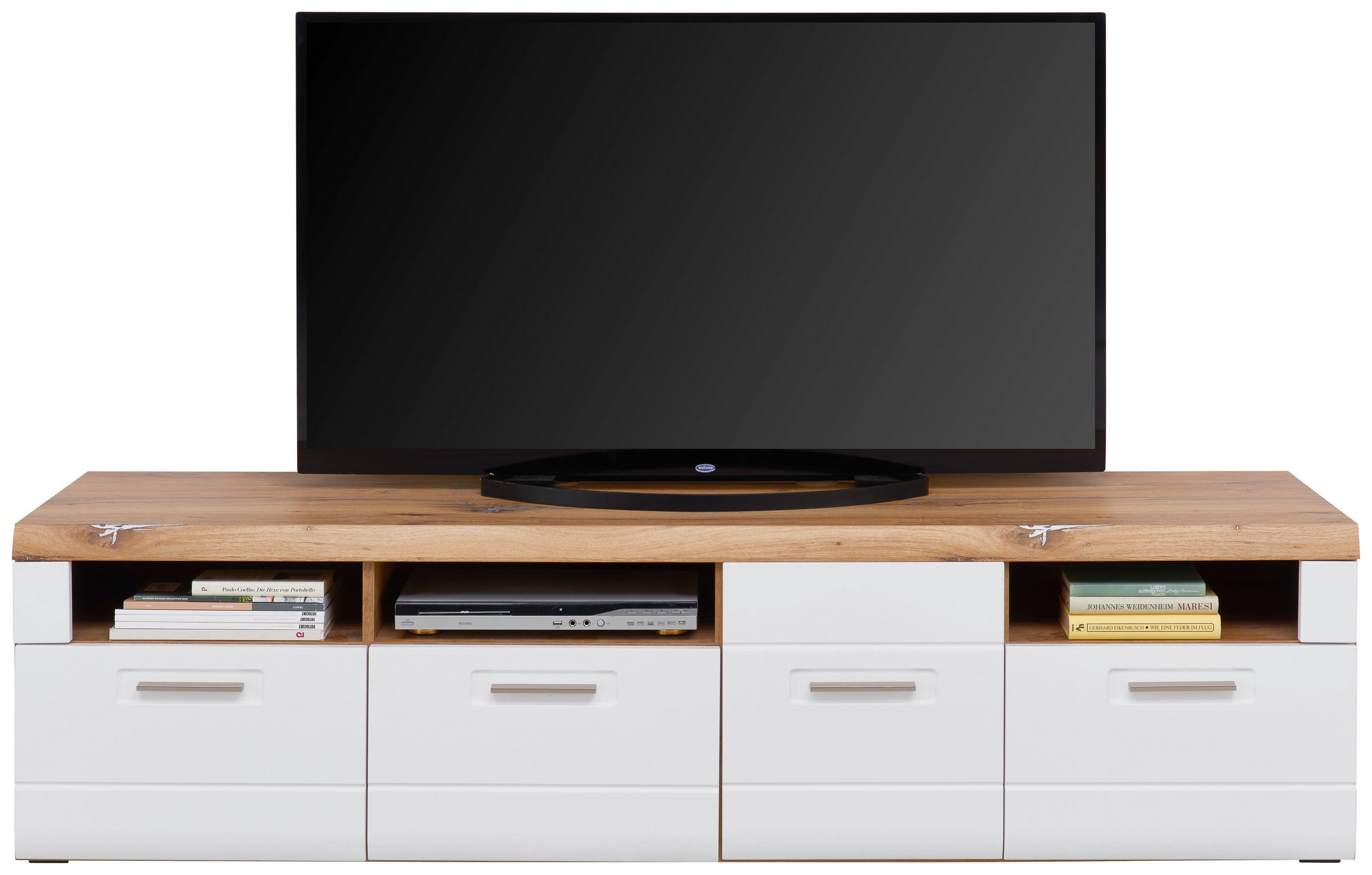 Tv-lowboard Auris B: 190 Cm Eiche Dekor / Weiß