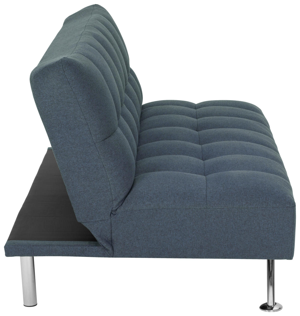 SCHLAFSOFA Leinenoptik Blau  - Blau/Silberfarben, Basics, Textil/Metall (195/90/98cm) - MID.YOU