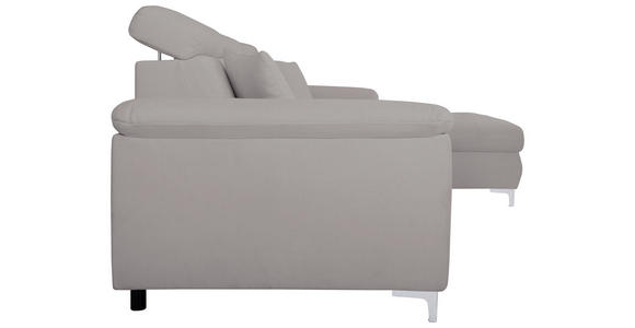 ECKSOFA in Flachgewebe Grau  - Chromfarben/Grau, KONVENTIONELL, Textil/Metall (268/175cm) - Carryhome