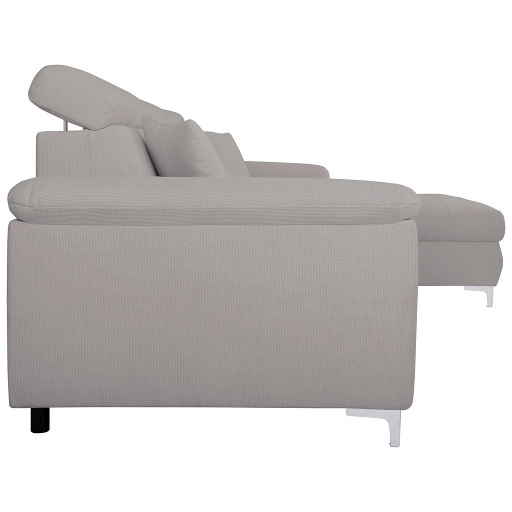 Thumbnail - Carryhome Ecksofa, Grau, Textil, 3-Sitzer, Füllung: Schaumstoff, Silikon, Ottomane rechts, L-Form, 268x175 cm, Liegefunk...