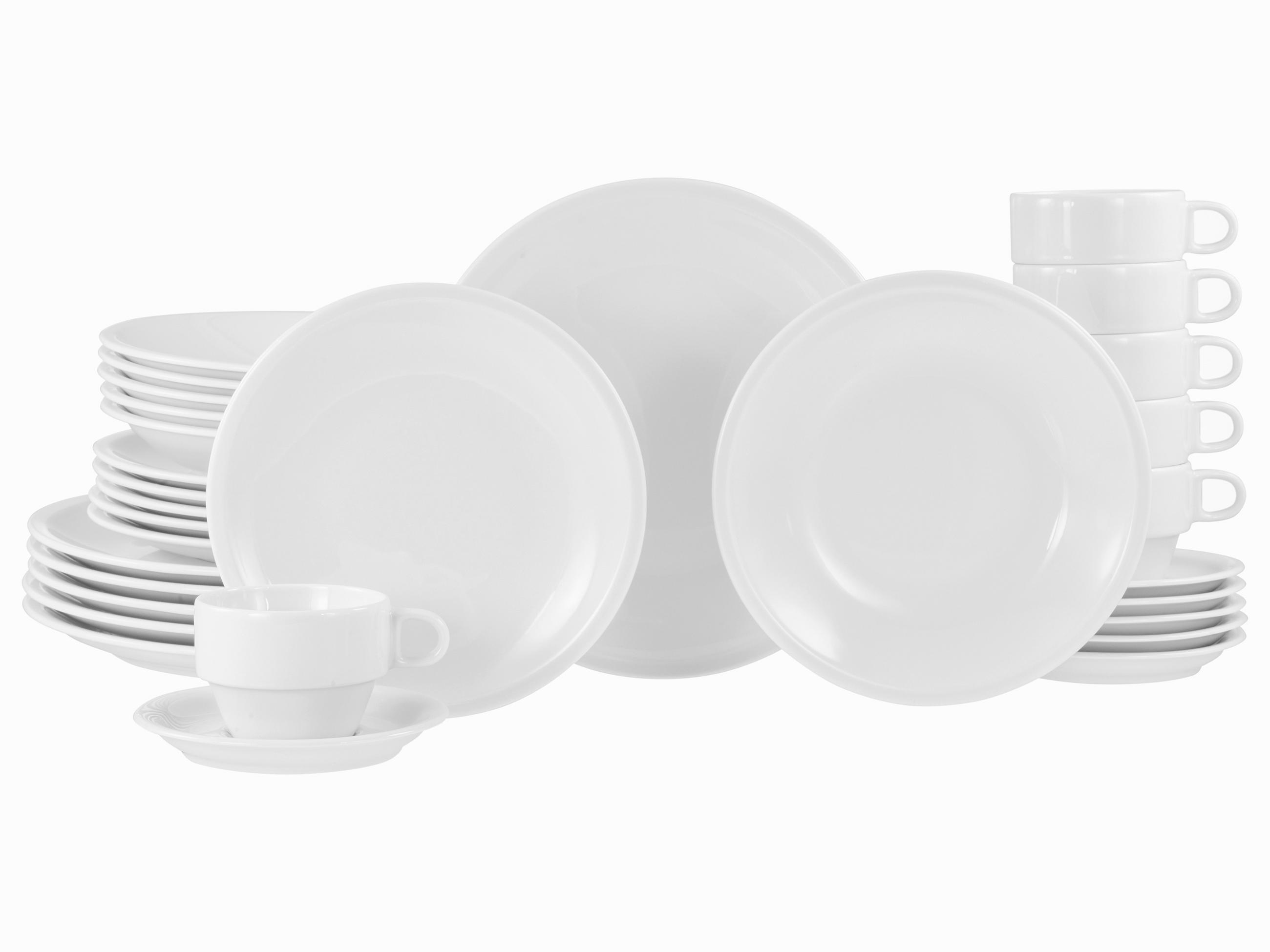 KOMBISERVICE Milano 30-teilig  - Weiß, Basics, Keramik - Creatable