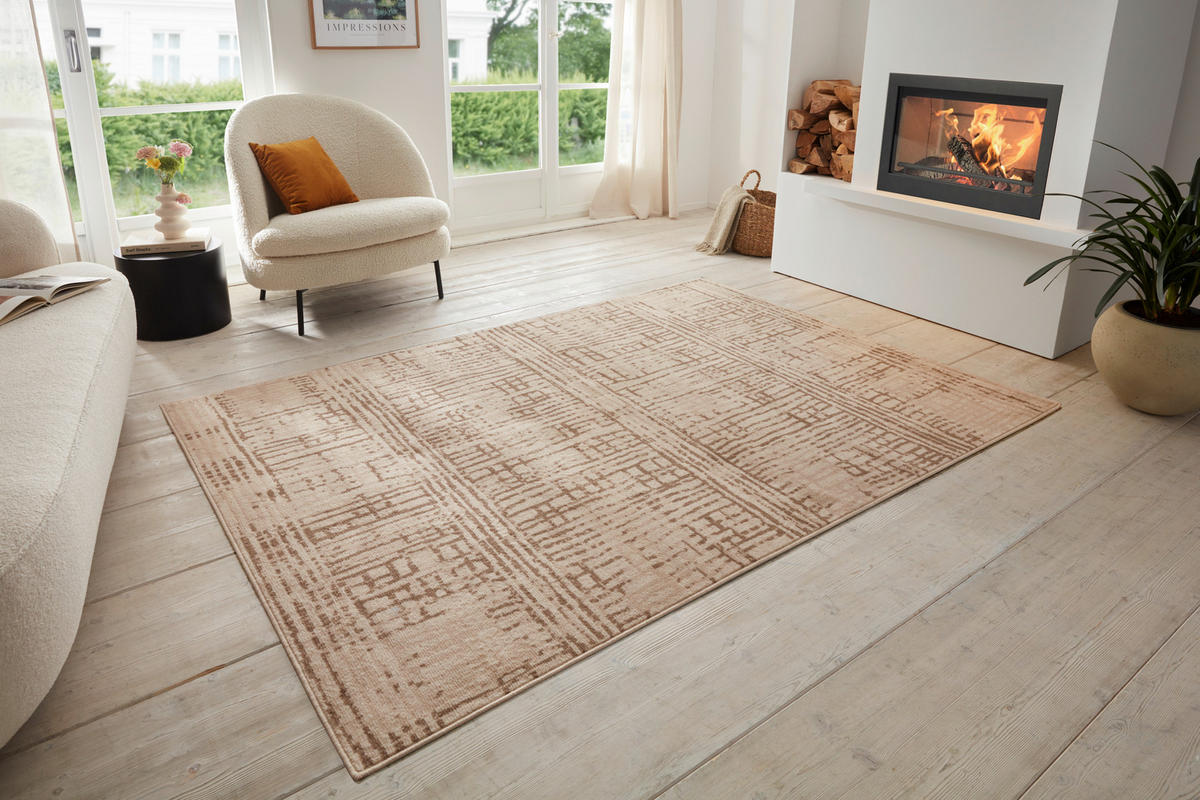 FLACHWEBETEPPICH 160/235 cm Terrain Braun, Creme  - Creme/Braun, Design, Kunststoff/Textil (160/235cm)