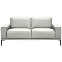 2-SITZER-SOFA Echtleder Silberfarben  - Silberfarben/Schwarz, Design, Leder/Metall (180/82/92cm) - Johann Jakob