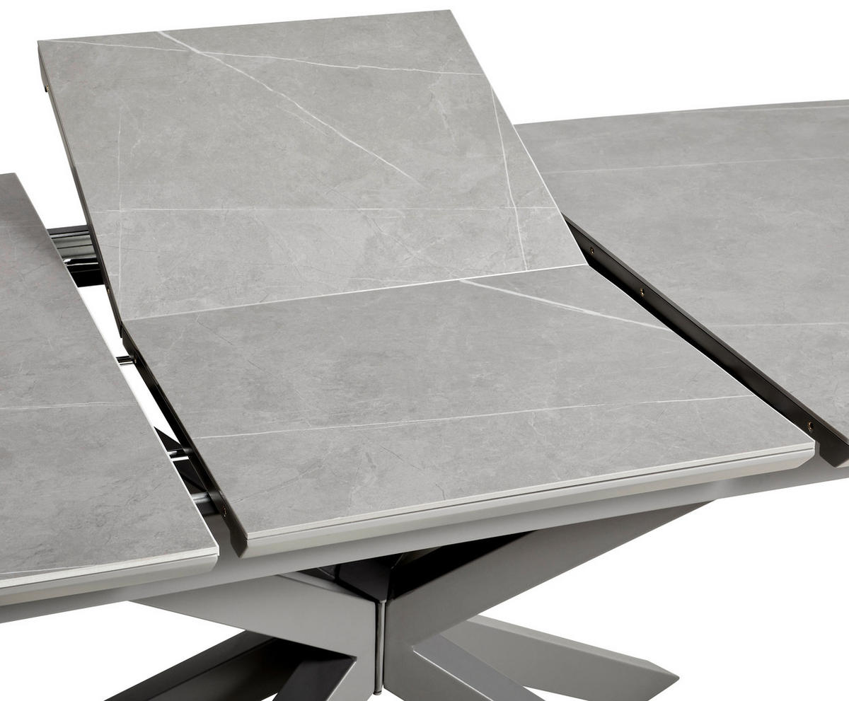 ESSTISCH Grau rechteckig  ausziehbar  - Grau, MODERN, Keramik/Holzwerkstoff (140-190/89/76cm) - MID.YOU