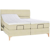 BOXSPRINGBETT 180/200 cm  in Beige  - Eichefarben/Beige, Konventionell, Holz/Textil (180/200cm) - Voleo
