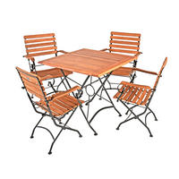 GARTENSET Eukalyptusholz Hartholz Stahl  - Eukalyptusholzfarben/Schwarz, Basics, Holz/Metall (56/89/58cm) - Gardenson