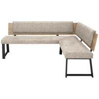 ECKBANK 180/170 cm  in Naturfarben  - Schwarz/Naturfarben, MODERN, Holzwerkstoff/Textil (180/170cm) - Venda