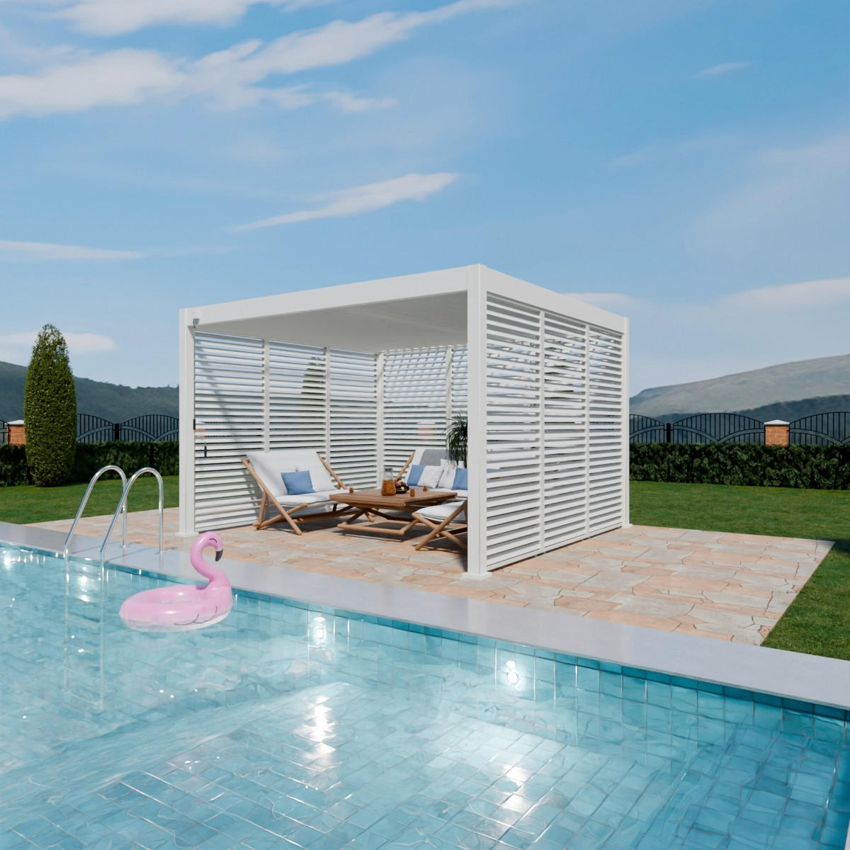 PERGOLA 6/235/93 cm   - Weiß, Basics, Metall (6/235/93cm) - Gardenson