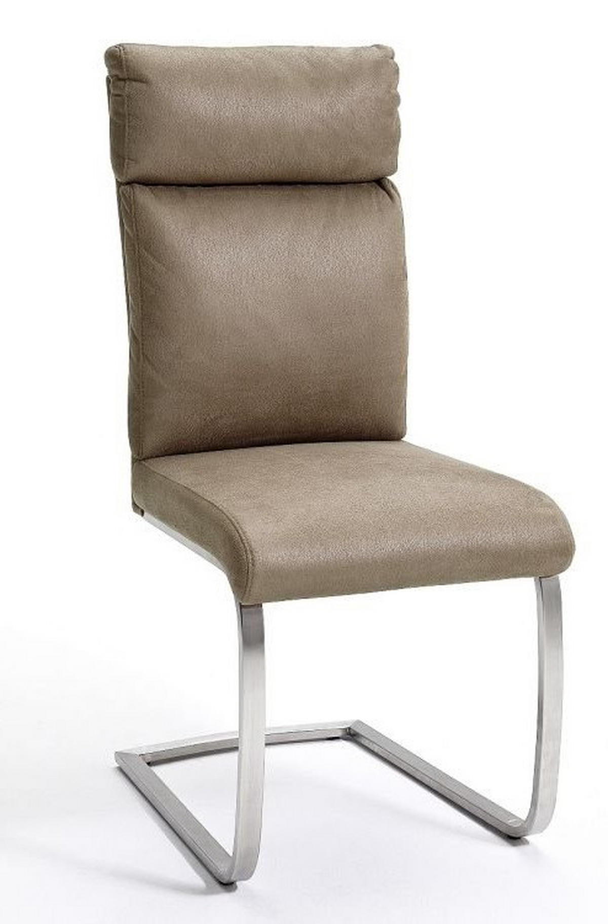 SCHWINGSTUHL  in Edelstahl Mikrofaser  - Sandfarben/Edelstahlfarben, Design, Textil/Metall (46/106/62cm) - Livetastic