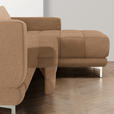 ECKSOFA in Webstoff Braun  - Chromfarben/Braun, Design, Textil/Metall (260/187cm) - Xora