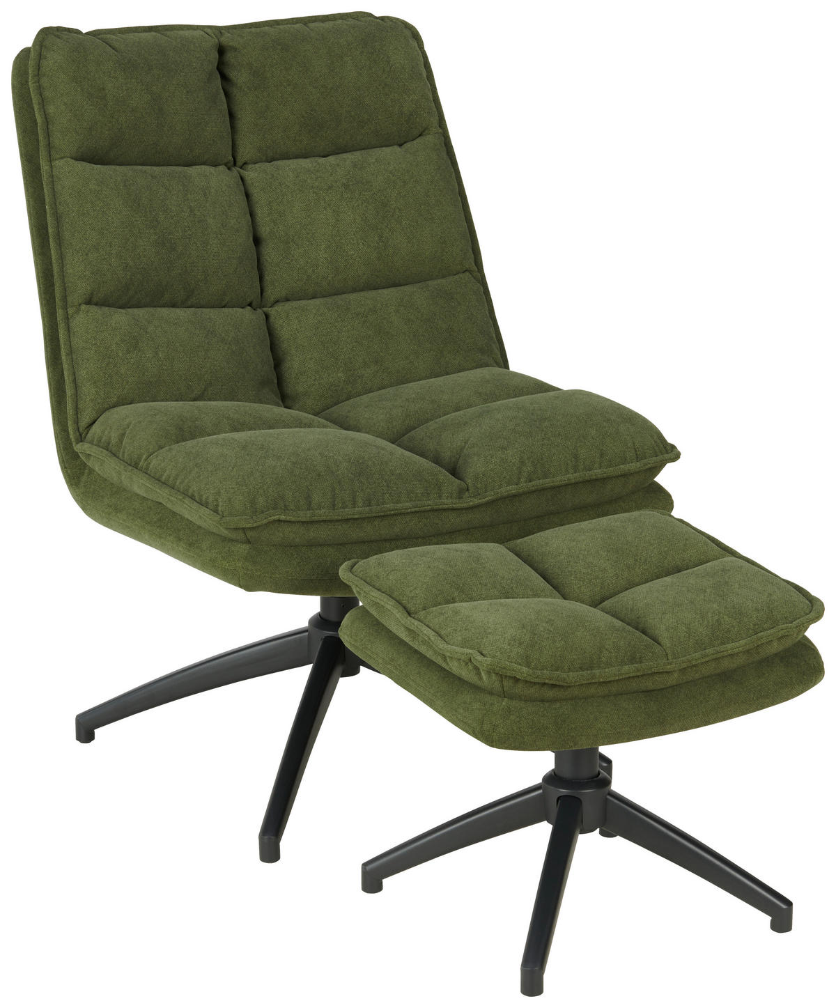 RELAXSESSELSET Flachgewebe    - Schwarz/Grün, Design, Textil/Metall (65/92/81cm) - Hom`in