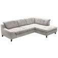 ECKSOFA in Chenille Greige  - Greige/Schwarz, KONVENTIONELL, Textil/Metall (281/200cm) - Carryhome