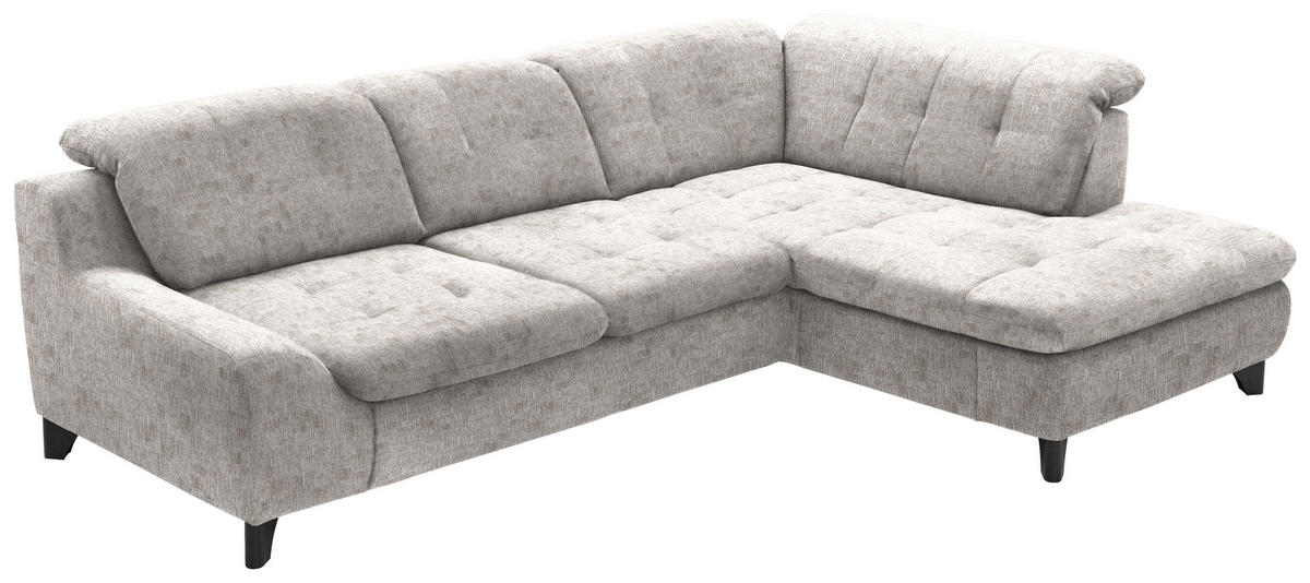 HÖRNSOFFA i chenille greige  - greige/svart, Klassisk, metall/textil (281/200cm) - MID.YOU
