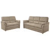 SITZGARNITUR in Mikrofaser Sandfarben  - Sandfarben/Alufarben, Konventionell, Textil/Metall (192/96/89cm) - Beldomo Comfort