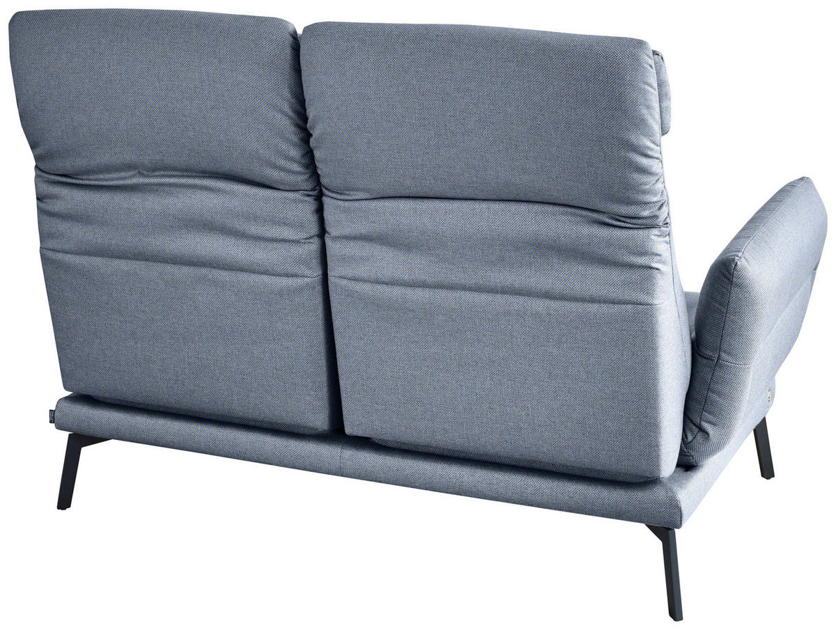 2-SITZER-SOFA Flachgewebe Blaugrau  - Blaugrau/Schwarz, Design, Textil/Metall (178-226/83-113/96-177cm) - Dieter Knoll