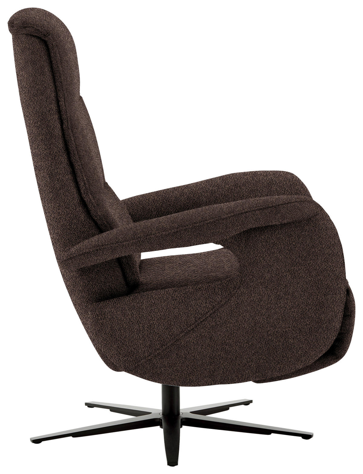 RELAXSESSEL in Textil Braun  - Schwarz/Braun, Design, Textil/Metall (71/112/83cm) - Beldomo Style