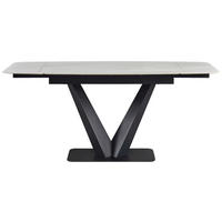 ESSTISCH Schwarz, Weiß rechteckig  ausziehbar  - Schwarz/Weiß, Design, Keramik/Metall (120-180/90/76cm) - Novel