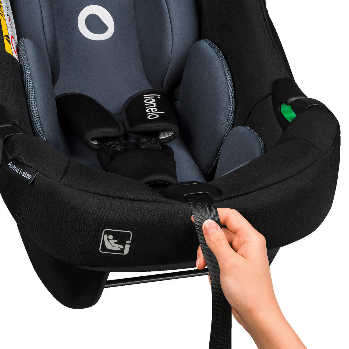 BABYSCHALE Astrid i-Size Black Grey   - Schwarz/Grau, Basics, Textil (44/64/57cm) - Lionelo
