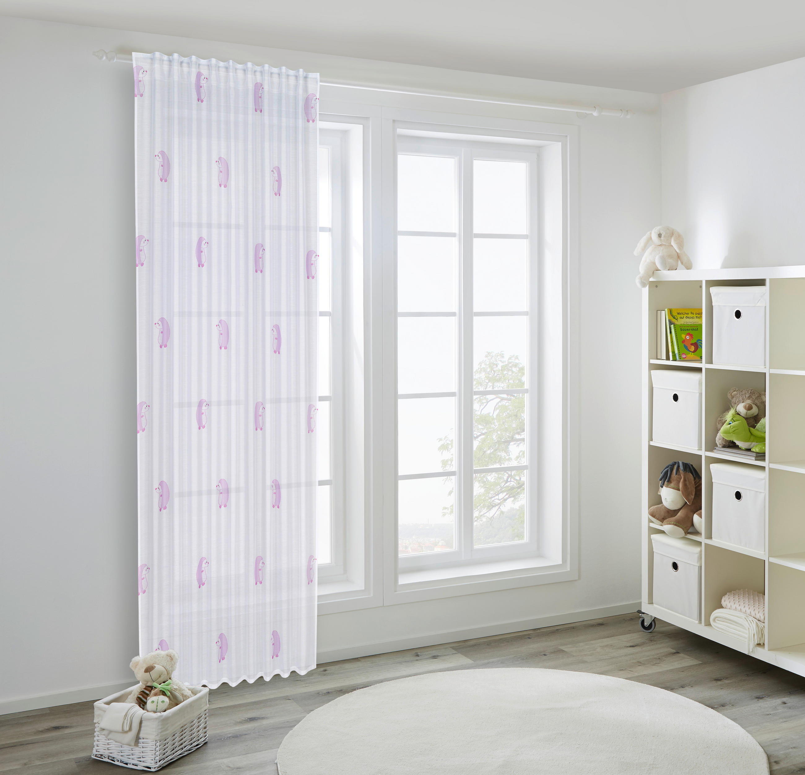 KINDERVORHANG halbtransparent   - Pink/Weiß, Basics, Textil (140/245cm) - Ben'n'jen