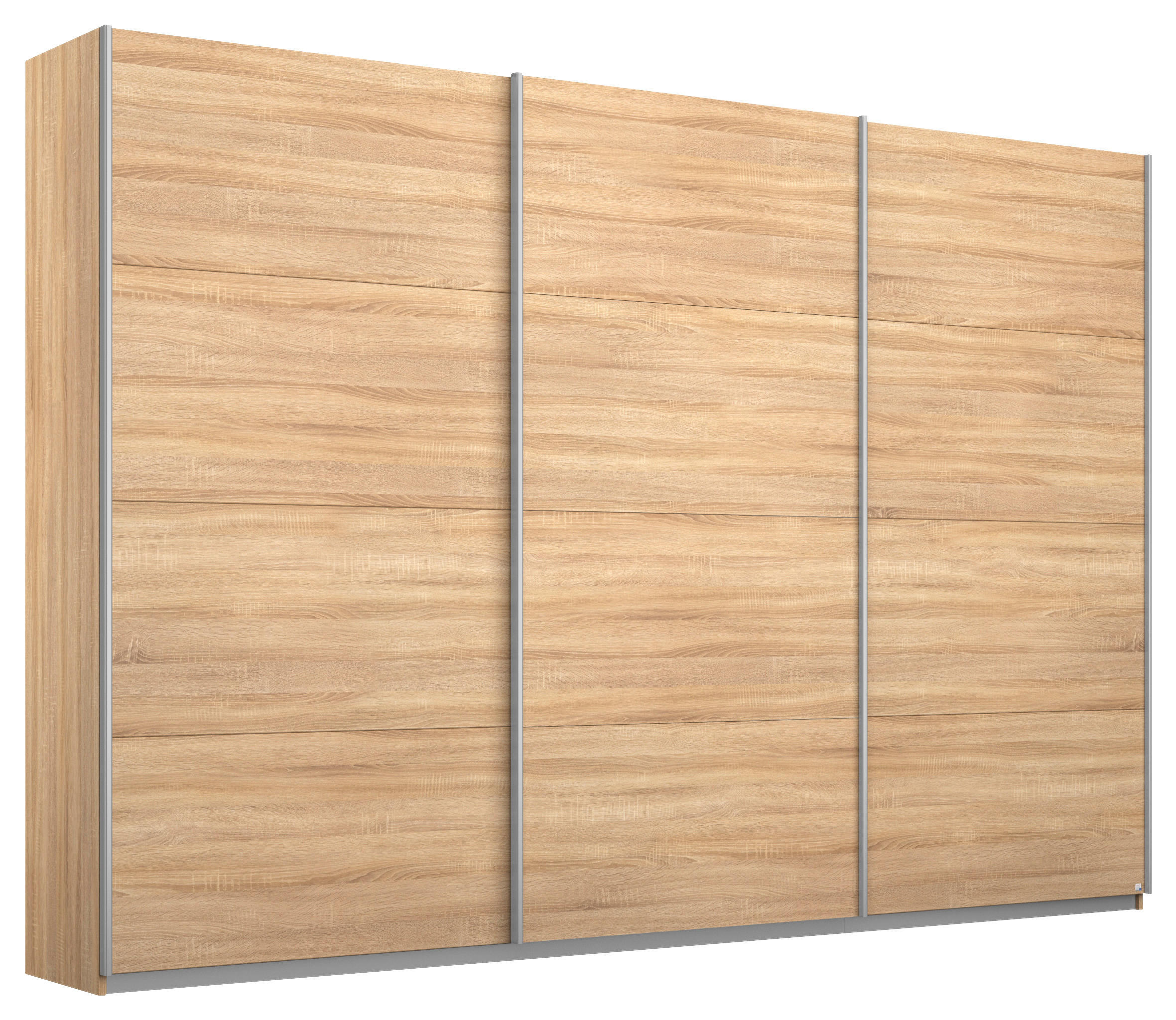 SCHWEBETÜRENSCHRANK  in Sonoma Eiche  - Alufarben/Sonoma Eiche, MODERN, Holzwerkstoff/Metall (271/210/62cm) - Rauch Möbel