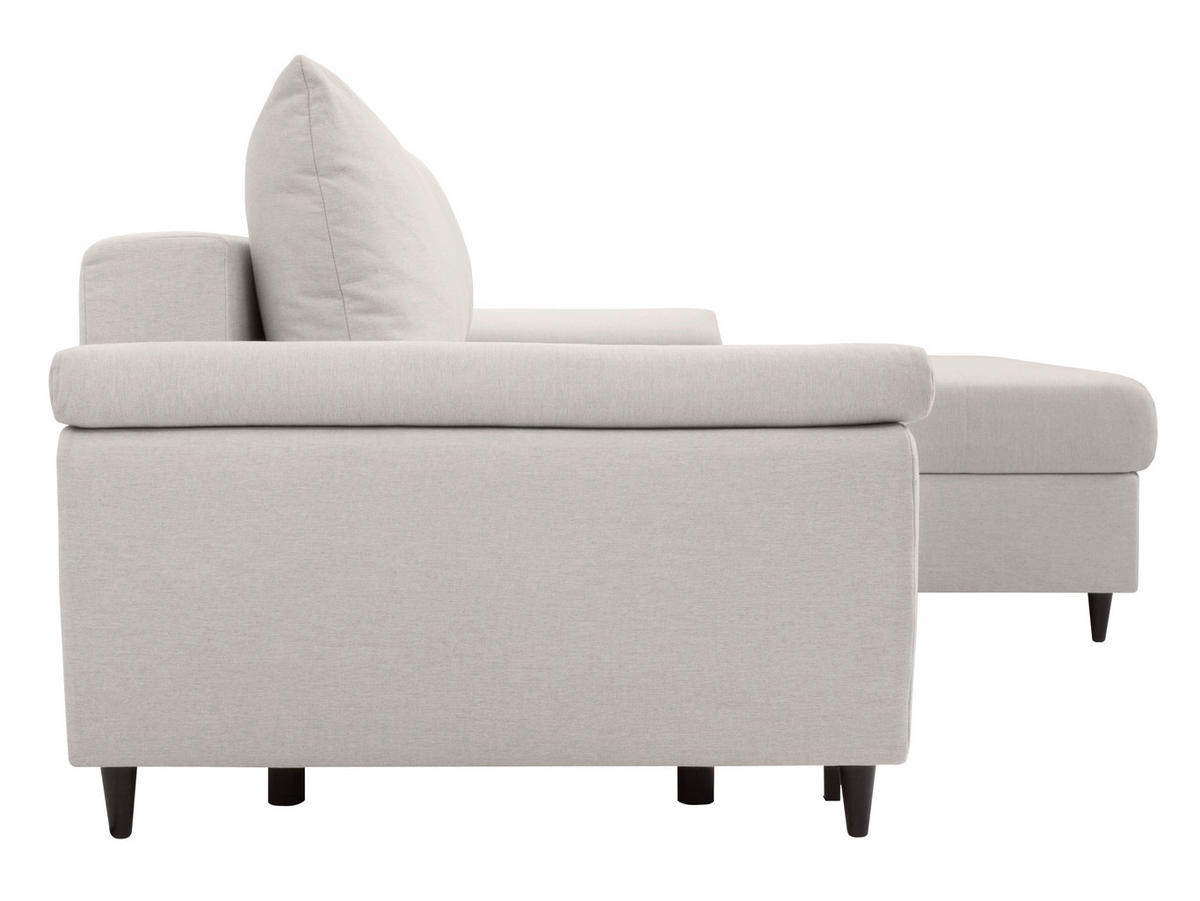 ECKSOFA GORDES in Hellgrau  - Hellgrau/Schwarz, Design, Holz/Textil (248/174cm) - MID.YOU