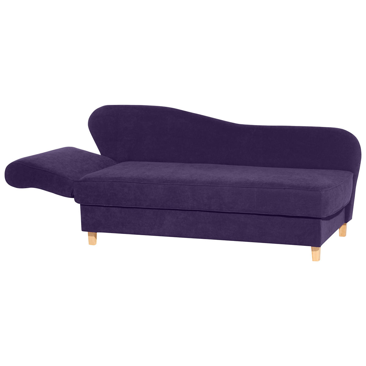 RÉCAMIERE in Velours Violett  - Buchefarben/Violett, Design, Holz/Textil (190/88/82cm) - Max Winzer