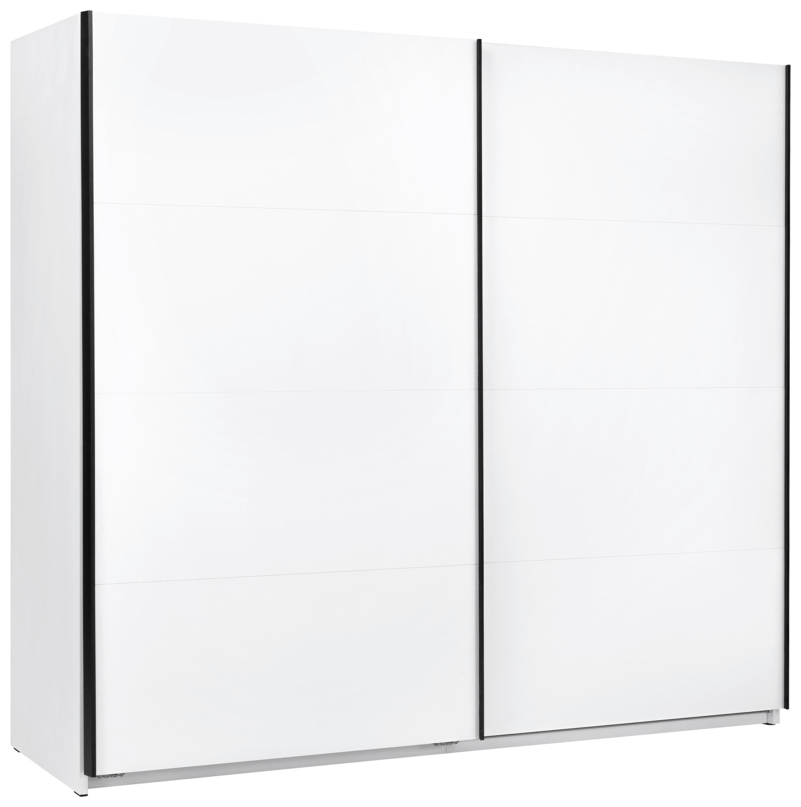 SCHIEBETÜRENSCHRANK 250/211,5/61,5 cm 2-türig Weiß  - Schwarz/Weiß, MODERN, Holzwerkstoff/Metall (250/211,5/61,5cm) - MID.YOU