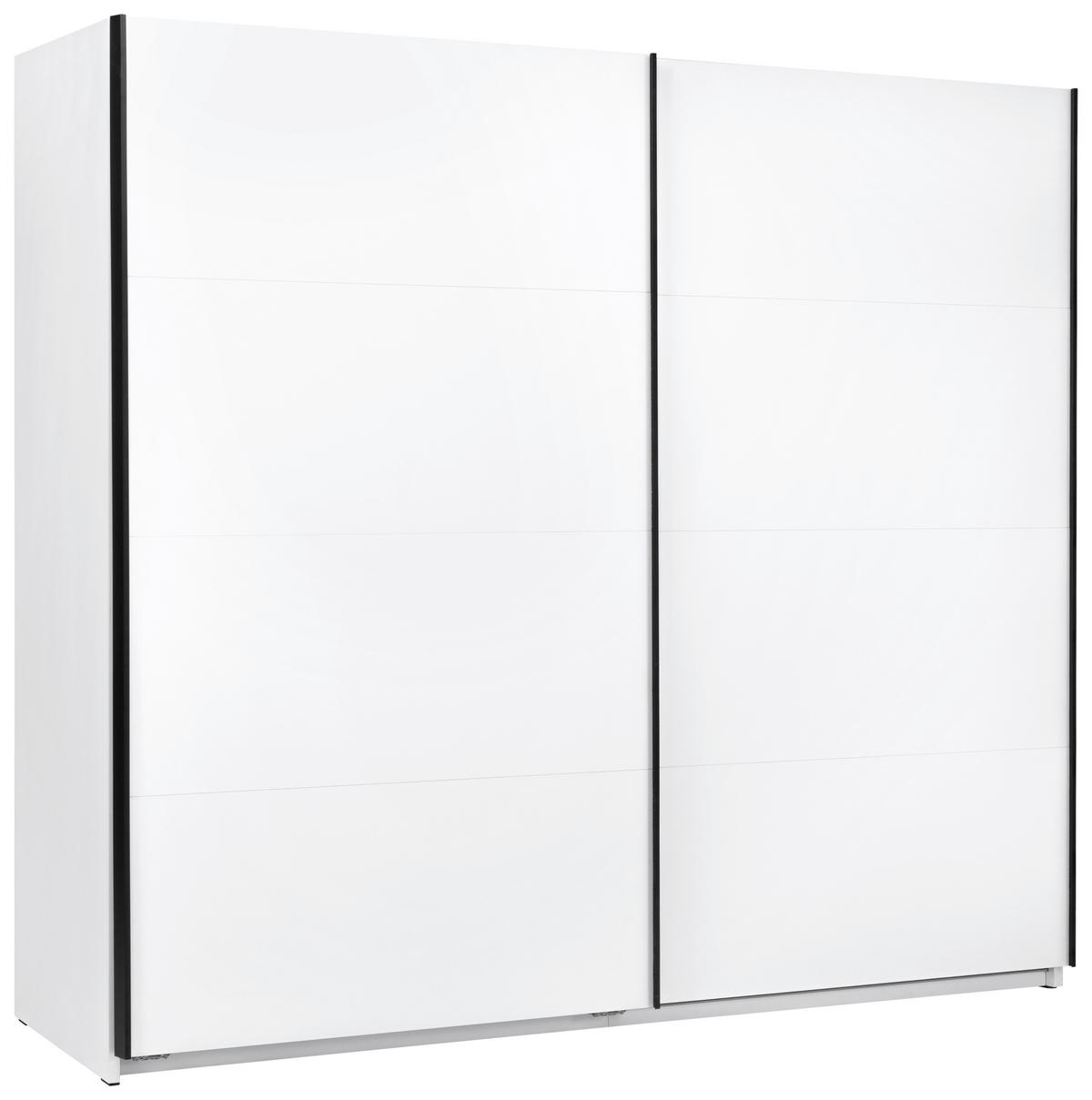 SCHIEBETÜRENSCHRANK 250/211,5/61,5 cm 2-türig Weiß  - Schwarz/Weiß, MODERN, Holzwerkstoff/Metall (250/211,5/61,5cm) - MID.YOU