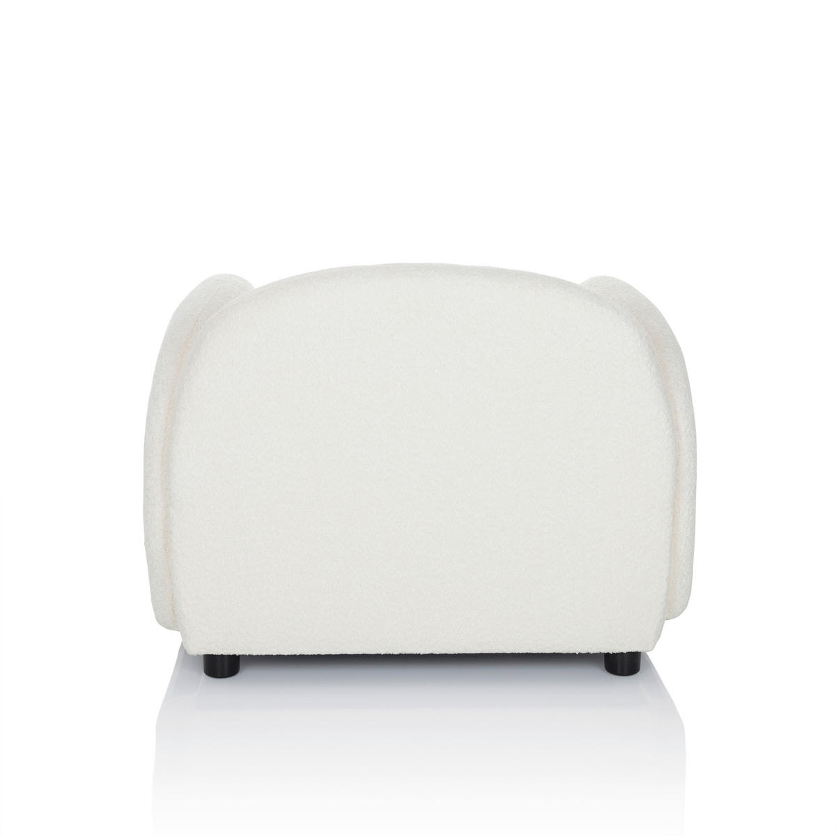 LOUNGESESSEL Bouclé Weiß    - Schwarz/Weiß, MODERN, Kunststoff/Textil (87/65/76cm) - MID.YOU