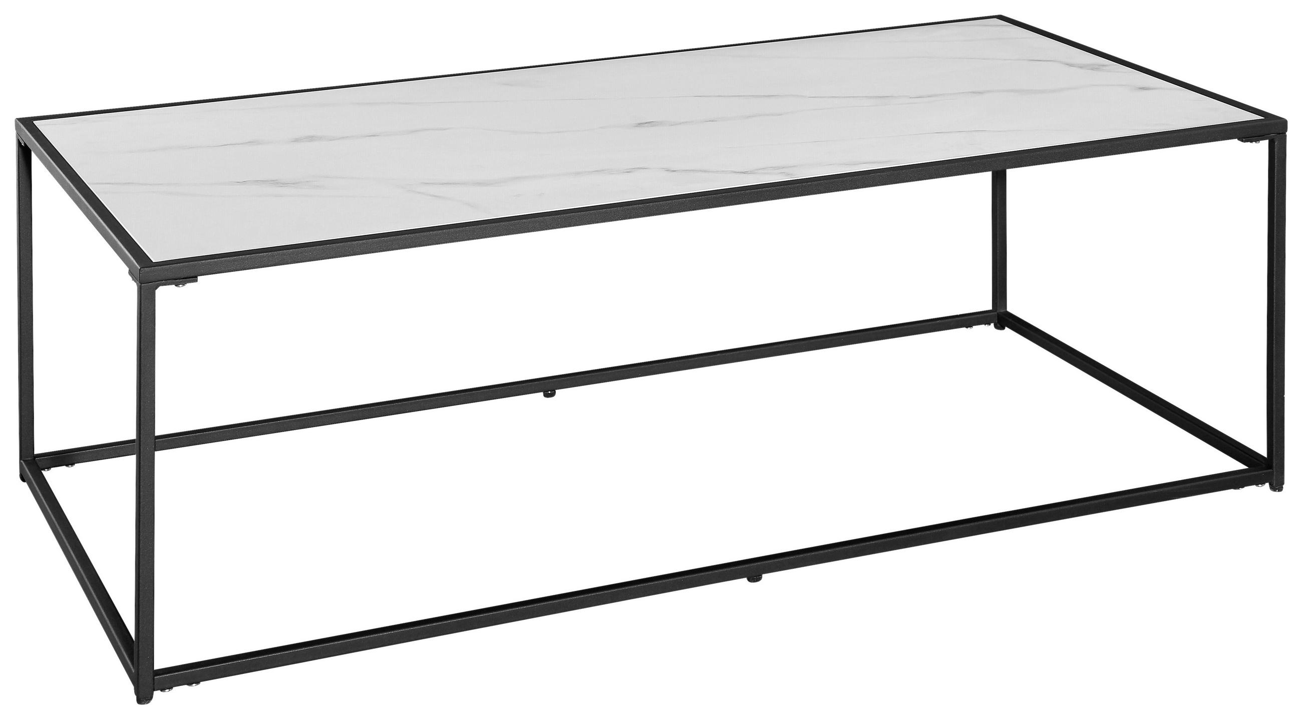 Couchtisch in Metall, Glas, Keramik 122,7/62,7/40 cm