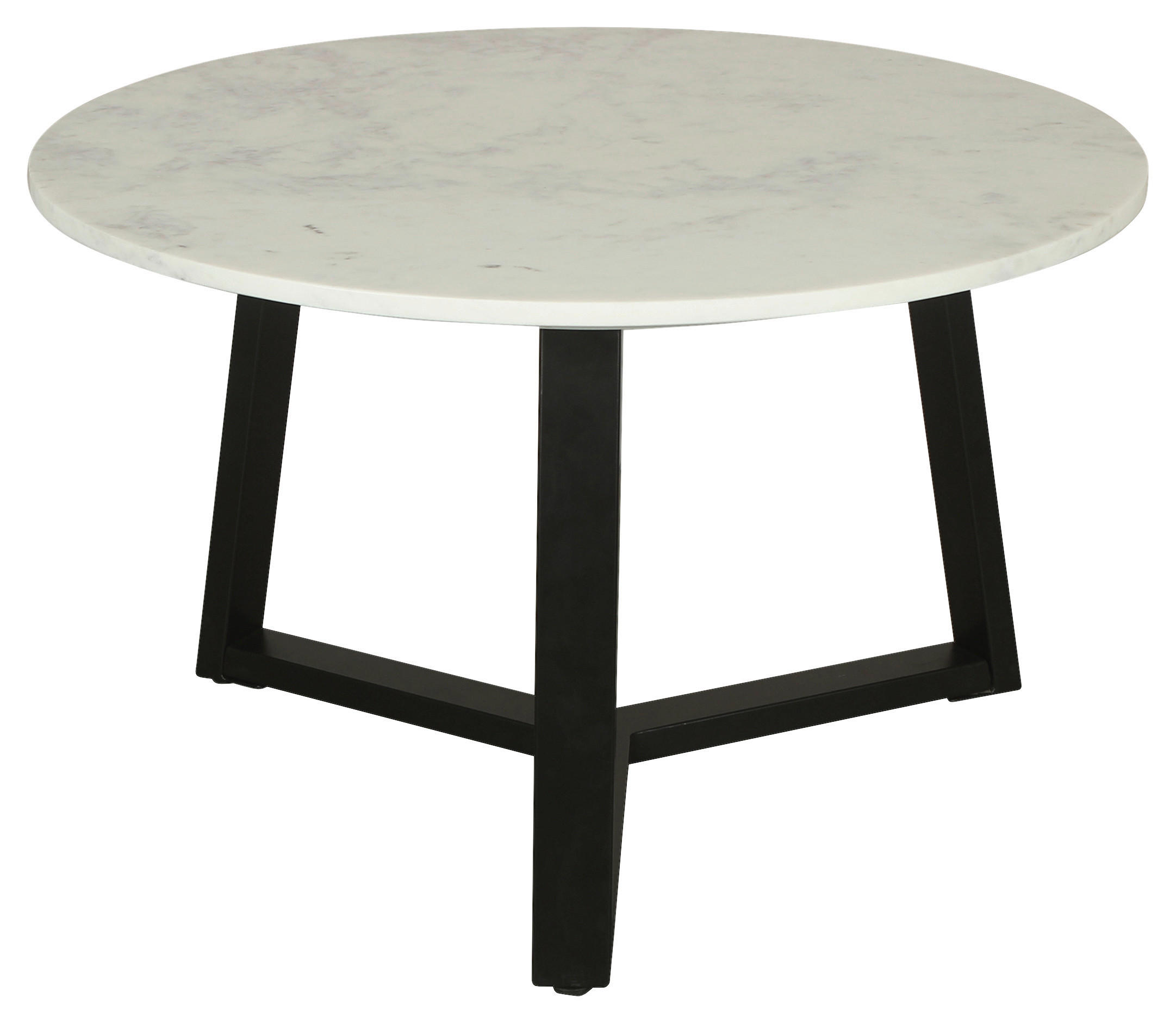 COUCHTISCH rund Schwarz, Weiß  - Schwarz/Weiß, Design, Stein/Metall (75/46/75cm) - MID.YOU