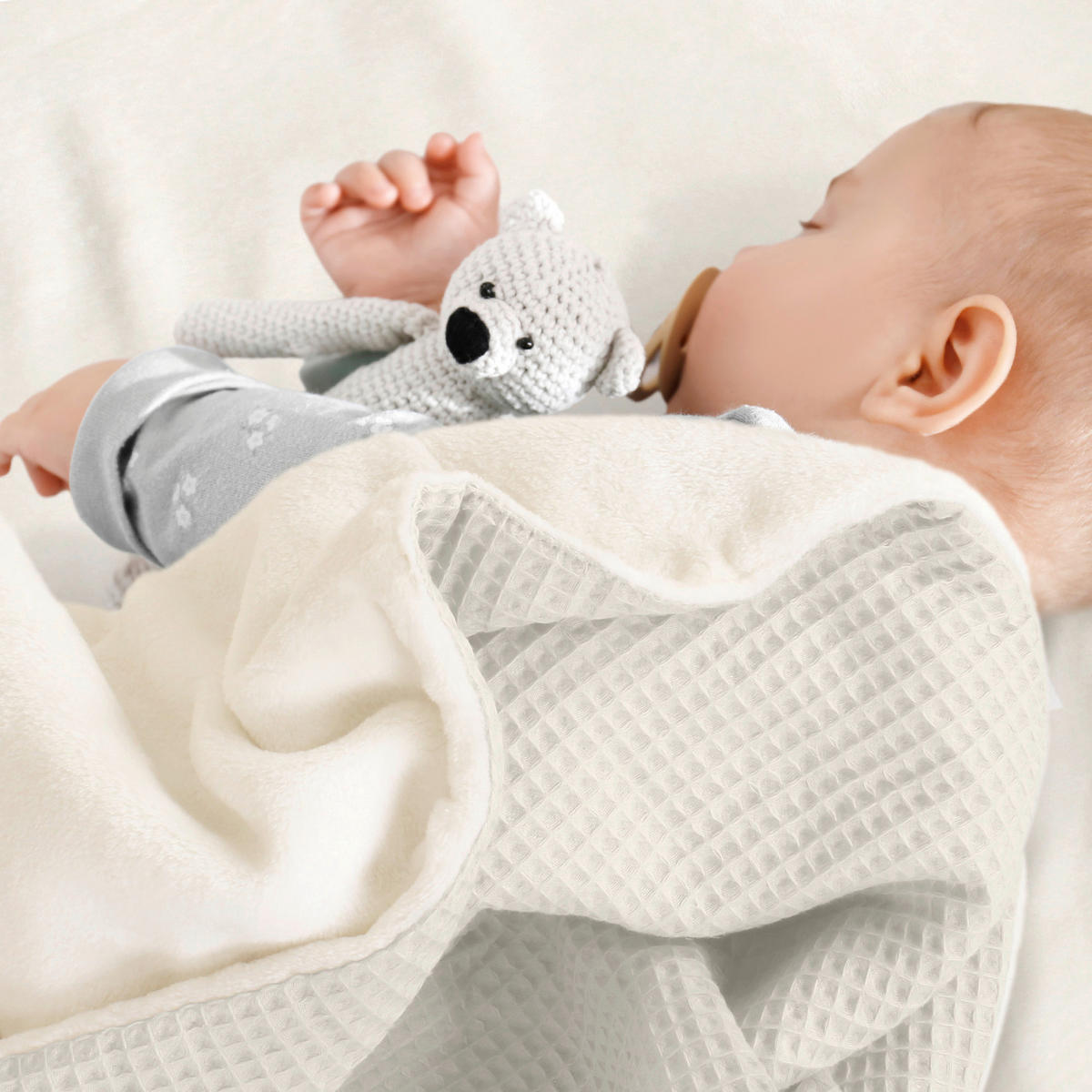 SCHMUSEDECKE  100/75 cm  - Weiß, Basics, Textil (100/75cm) - Babybay