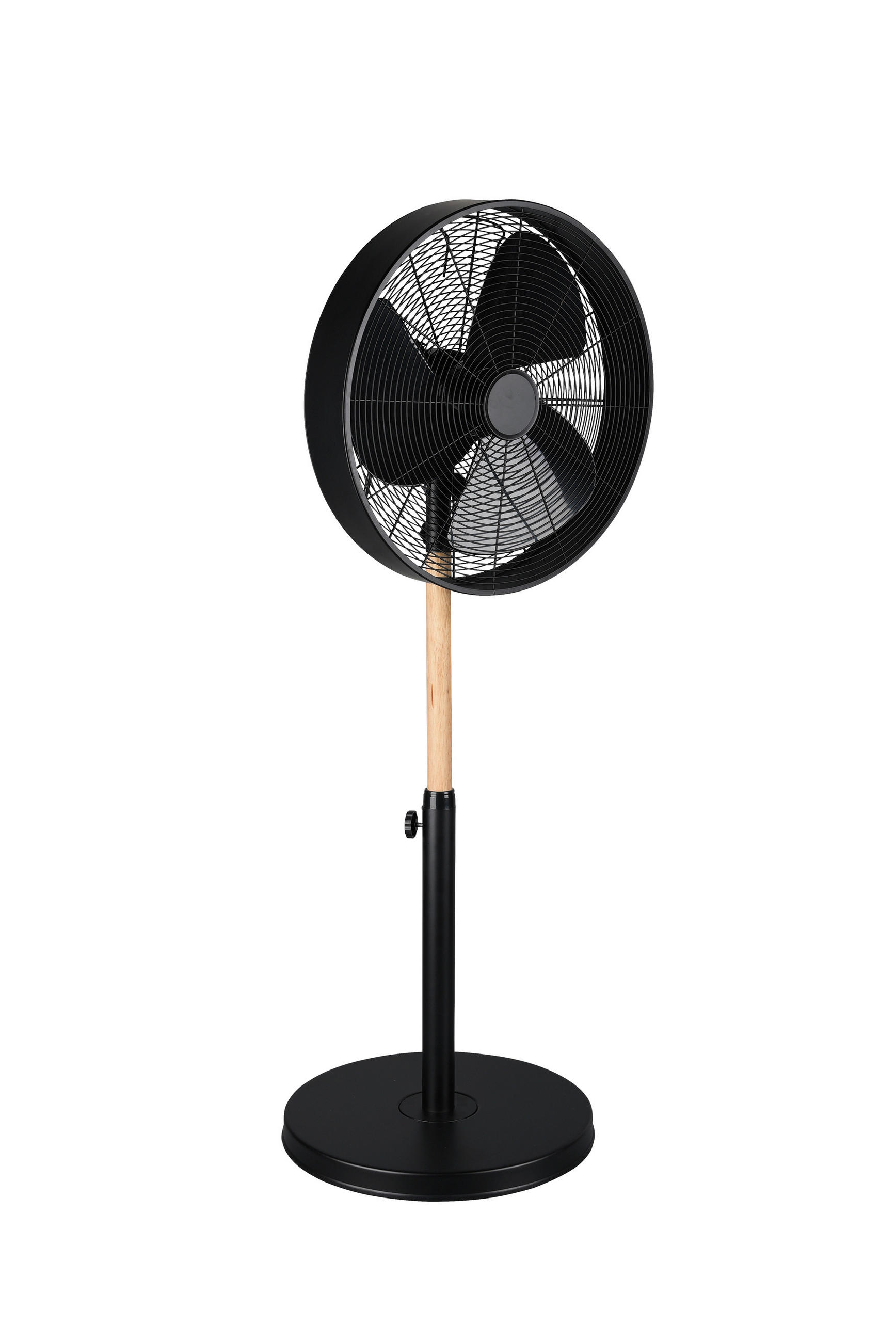 STANDVENTILATOR - Schwarz/Braun, KONVENTIONELL, Holz/Metall (45/120,50cm)