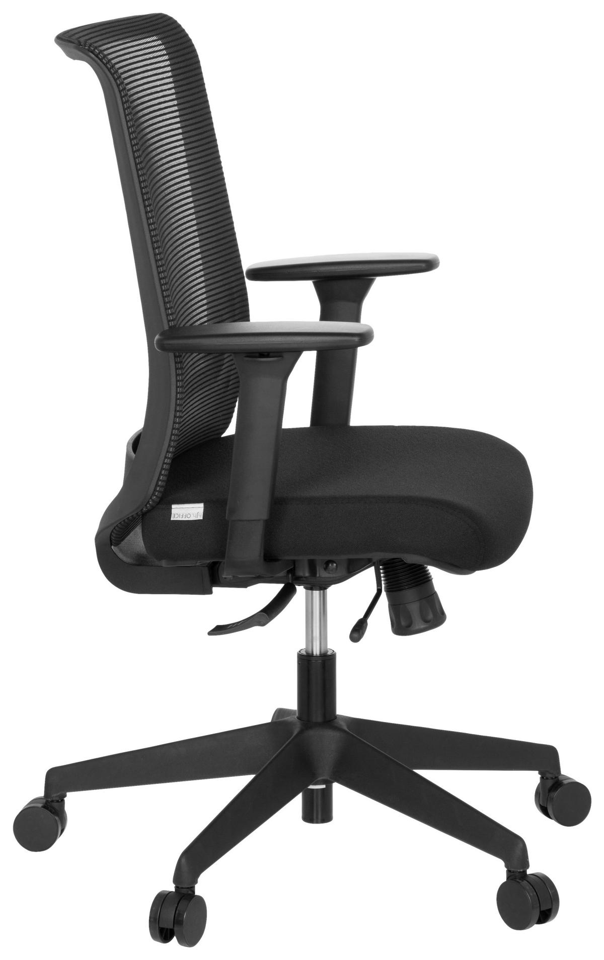 OTOČNÁ ŽIDLE, síťovina, plochá tkanina, černá - černá, Moderní, textil/plast (65/108/54cm) - MID.YOU