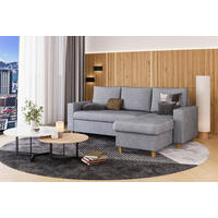 ECKSOFA MARCO Grau Chenille Rückenkissen  - Buchefarben/Grau, Design, Holz/Textil (227/96cm) - MID.YOU